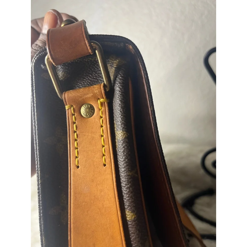 LOUIS VUITTON Cartouchiere GM Shoulder Bag Monogram Leather Brown France M51252